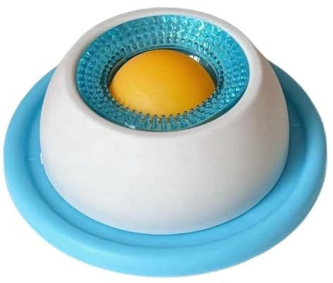Milageto Distributeur de Nourriture à Alimentation Lente pour Animaux de Compagnie, Gamelle Anti-Étouffement Portable et Ludique, ouet Interactif en PP, Bleu pour Chien