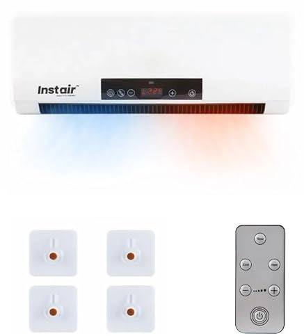 Climatizador Portátil 2 en 1 Verano e Invierno, Ventilador y Calefactor Bajo Consumo 2000W, Fácil Instalación para Suelo, Mesa o Pared, Silencioso con Mando y Temporizador, Ideal para Baño, Oficina...