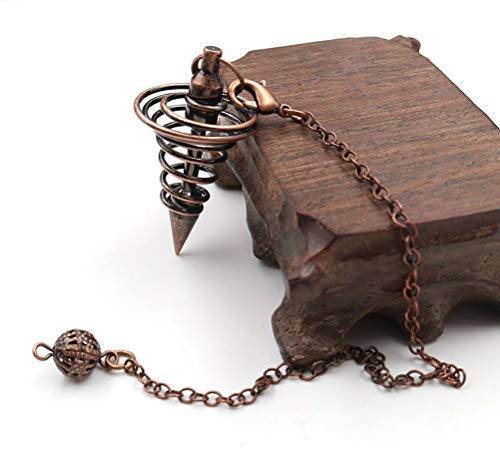Eminchu Metal Spiritual Pendel, Divination Tool Dowsing Pendel för Chakran Tester Healing Balans Energifält med 7,0 Tum Kedja (Brons)