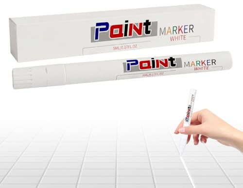 Rotulador para mortero – 5 ml de pintura blanca para repara suelos, paredes y juntas de cerámica | Resistente al agua, secado rápido, renovación de azulejos antiguos, portátil, bricolaje, renovación