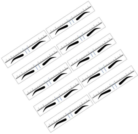 NUOBESTY Regla Guía para Cejas de Pvc para Maquillaje, 10 Piezas Desechables Escala Clara, Práctica y Adecuada para Principiantes en Diseño de Cejas