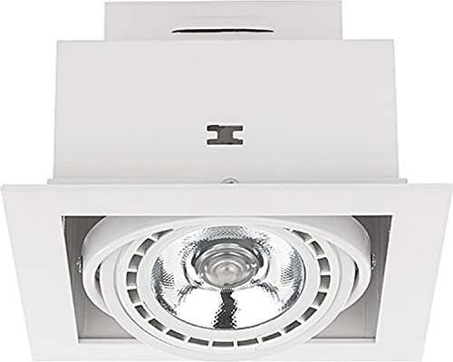 Licht-Erlebnisse Deckenleuchte Spot Einbau Eckig Metall Weiß GU10 ES111 max. 75W 19cm Verstellbar Einbaustrahler