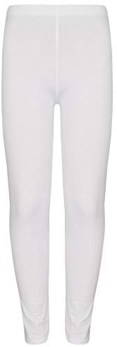 A2Z 4 Kids Mädchen Einfarbig Leggings Tanzen Mode - New Legging White 7-8