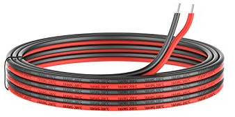 0.82 mm² 2 Conductor Cable de silicona paralelo 10Metros [negro 5M rojo 5M] 18awg de cables de conexión Cable de cobre estañado trenzado sin oxígeno Resistencia a altas temperaturas