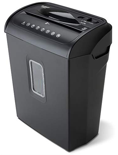 Aurora AU608MB High-Security 6-Sheet Micro-Cut Paper Credit Card Shredder with 3.5-Gallon Wastebasket, 4-Minute Continuous Running Time, Security Level P-4