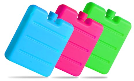 G4GADGET 8cm Freezer Blocks Pack of 6 | Reusable Ice Packs for Lunch Boxes, Cooler Bags, Picnic, Travel, Camping & Outdoor Activities | Quick Freeze Design