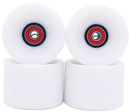 POFET 78A Longboard-Räder für Penny Softweehls ABEC 9 Kugellager Retro & Mini Cruiser Skateboard Board 70x51mm lang Kugellager Shop (weiß)