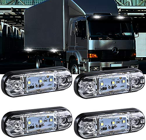 yifengshun 4 pièces LED indicateur de position latérale avant arrière feux de position latéraux 12 V pour camion camping-car camion RV feux de position (blanc)