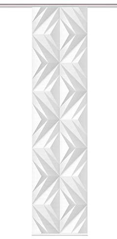 Vision S Schiebegardine FRESKO, Digitaldruck auf Bambus-Optik, mit abstraktem Motiv, 260x60cm, Farbe: Grau