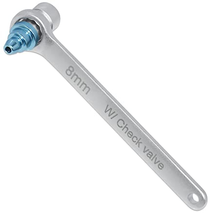 FIRSTINFO Mini 8mm Brake Fluid Clutch Bleeder with One-Way Check Valve, 6 Point Socket and Wrench for Brake Bleeding and Hydraulic Clutch Systems