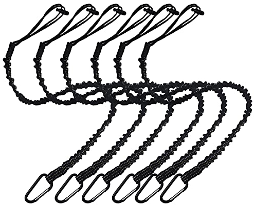 Raweao Werkzeugsicherung für Arbeiten in der Höhe, Werkzeug Fallschutz, Werkzeugsicherung Fallschutz, Werkzeugleine Absturzsicherung, Werkzeug Seil mit Karabinerhaken fur Dachdecker(6er Pack)