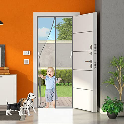 CGUOZI Mosquitera Magnética Cifrado 150 x 190 cm Magnético Anti-Mosquitos Cortina De Puerta Puerta De Pantalla Magnética Verano Hogar Anti-Mosca Mudo Pantalla Gris