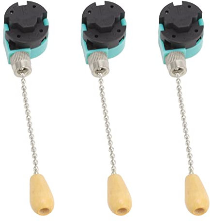 3pcs Interrupteur à Chaîne de Traction, Interrupteur de Lumière de Ventilateur de Plafond 3 Vitesses 4 Fils pour Plafonnier Ventilateur Lampe Applique Murale (Chrome)