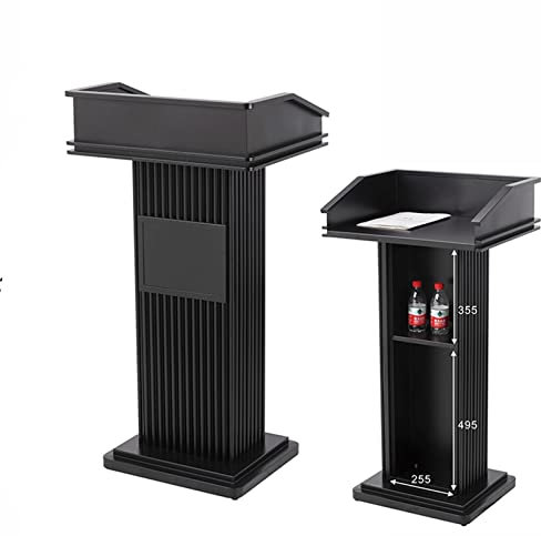 XIGOUZIQU Mobiles Rednerpult for Stehpulte mit robustem Stahlrahmen, Stehpodest-Empfangspult, Stehpodest-Empfangspult, for Konferenz, Auditorium, Klassenzimmer (Color : Black)