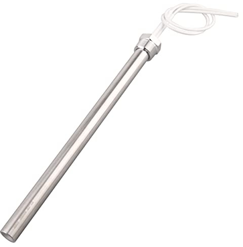 DERNORD 220V 2000W Heizpatrone mit 3/4 Zoll 26.44MM Flansch Mehrzweck DIY Heizstab Edelstahl Heizelement Länge