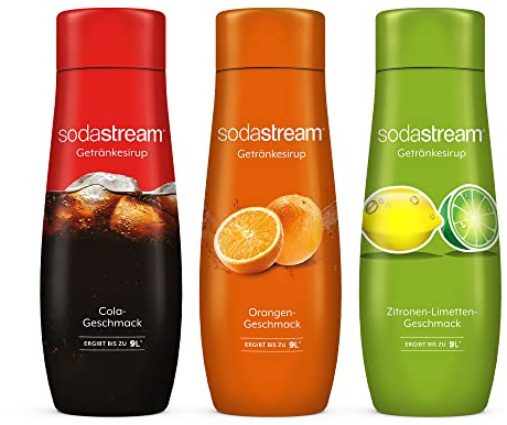 SodaStream Sirup-Bundle Cola, Orange & Zitrone-Limette, 3x 440ml Getränkesirup für je bis zu 9 Liter Fertiggetränk