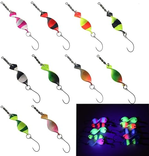 Twist Spoons gedrehter Forellenblinker NEUHEIT UV Aktiv 10er Set 2,8g 4g Forelle Angelköder Blinker Forellen Angeln (2,8g 28mm 10er Set)