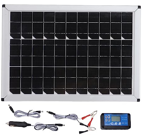 Mumusuki 100 W 18 V Solarpanel-Ladegerät-Set, Tragbares Monokristallines Silizium-Solarpanel-Solarladegerät für Autos, Schiffe, Flugzeuge, Outdoor, Landwirtschaft, Pflanzen, Tourismus