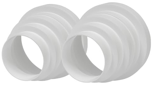 Pack of 2 Plastic White 3 to 6 Inch Duct Inline Reducer Increaser - Connector to Vent Adapter 3 4 5 6 Inch // 80-150 mm
