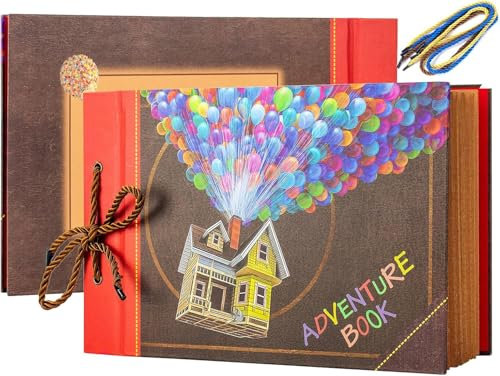 AIOR Adventure Book Fotoalbum Scrapbook 40 Seiten, DIY Vintage Fotoalben Hochzeit Gästebuch Fotobuch für Weihnachten Geburtstag Jahrestag Geschenk