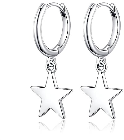JSGEMSLEE Creolen Silber 925 für Damen Hypoallergen Klein Ohrringe Creolen mit Herz Kreuz Stern Schmetterlings Spike Anhänger Ohrringe Silber 925 für Mädchen Damen Schmuckgeschenke