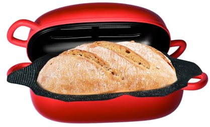 Dutch Oven zum Brotbacken – 2,5 QT Brotformen für selbstgemachtes Brot mit perforiertem Antihaft-Silikoneinsatz, Gusseisen-Brotpfanne Dutch Oven Kastenform mit Deckel und Schlaufengriffen für