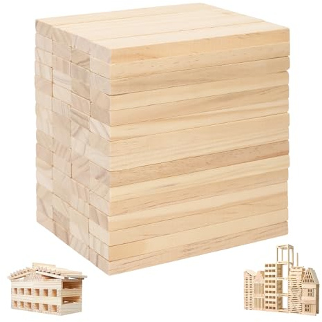 60 Stück Holzklötzchen Zum Basteln, 110 X 22 X 8 Mm, Gratfrei | Für Diy-Projekte, Deko Und Gesellschaftsspiele, Aus Holz Mit Glatter Oberfläche Ohne Scharfe Kanten