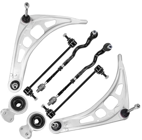 SUSMONSTER 8 Pcs Control Arms with Ball Joints Sway Bar Link Tie Rod End Assembly Bushing Suspension Kit Front Lower for BMW 3 Series E46 316-330 1998-2007 Z4 E85 2003-2009 E86 2006-2008