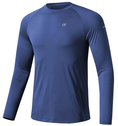 Huayuzh Herren UV-Schutz Rashguard UV Shirt UPF 50+ Langarmshirt Schwimm T-Shirt Schnelltrocknend Atmungsaktiv Surfen