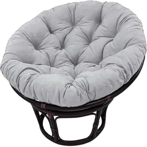 MSNCS Rundes Papasansessel Kissen Sitzkissen Hängesessel Outdoor/Indoor Bodenkissen Kissen für Schwenksessel, Korbsessel Outdoor Gartenmöbel Sitzauflage Auflage(Hellgrau,120x120cm)