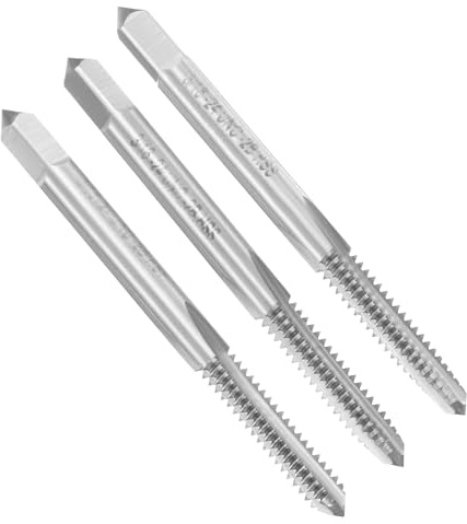 sourcing map 3-teiliges Handgewindebohrer-Set, 3/16-Zoll-24BSW Kegel/Stecker/Untergewinde-Gewindebohrer, Hochgeschwindigkeitsstahl-Handgewindebohrer-Set