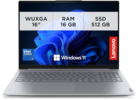 Lenovo - Notebook Ordinateur Portable ThinkBook 16 Gen 8, Ordinateur Portable Professionnel Windows 11 Pro, Intel Core 5 210H, RAM 16 Go DDR5, 512 Go SSD NVMe, Thunderbolt 4 Dolby