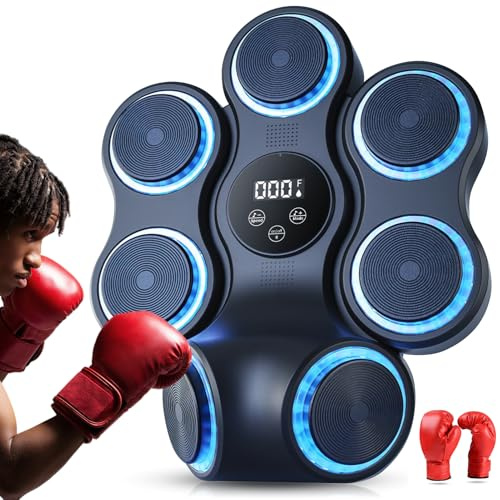 Smart Music Boxing Machine with Hook Target & LED Counter, Wall Mounted Boxing Training Punching Equipment for Boxsack, Fitness & Martial Arts