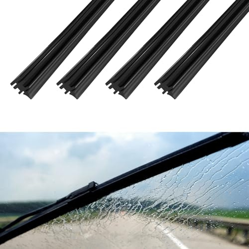 HABNVUON 4PCS Wiper Blade Refills, Wiper Blade Inserts, 22 Adjustable Size of Universal Replacement Windshield Wipers Refill, Frameless Window Boneless Insert Silicone Strips for Most Cars (22Inch)