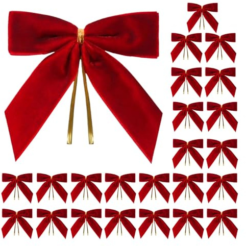 24 Stück Klein Geschenkschleifen Weihnachtsschleife Rot 3.5inch - Kleine Schleifen Weihnachten Rote Dunkelrot - Zierschleifen Weihnachtsdeko Für Weihnachtsbaum Weihnachtskranz Dekorationen Geschenke