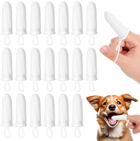 20 stycken hundtandborste återanvändbar fingerling fingertandborste hund tandvård hund dålig andedräkt mjuka tandborstar för hundar katter tandrengöring husdjurstandborste anti-plack