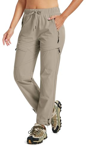 MoFiz Pantalons de Randonnée Femme Outdoor Cargo Kaki Foncé EU L