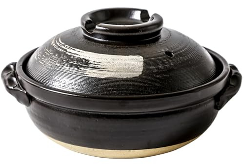 cazuela de cerámica, Cacerola grande china de barro cocido con tapa, resistente al calor, for guisos(2800ml)