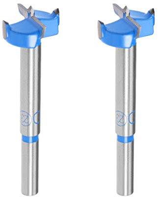 Sourcingmap Forstner Drill Bits 23mm, Tungsten Carbide Wood Hole Saw Auger Opener, Woodworking Hinge Hole Drilling Boring Bit Cutter, 2pcs (Blue, Gray)
