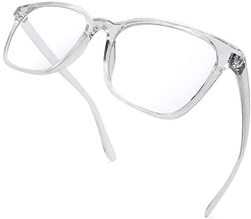 Joopin Occhiali Filtro Luce Blu Lenti Trasparenti 100% Anti Luce Blu Uomo Donna Occhiali Computer Gaming Adatto per Schermi Giochi Televisori Telefoni Cellulari (Montatura Trasparente)