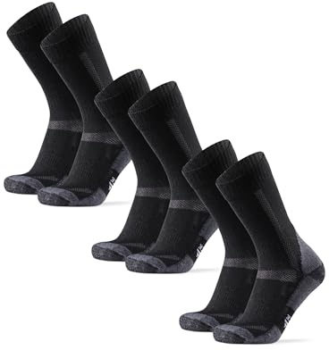 DANISH ENDURANCE Vandringsstrumpor, Luftiga Merinoull strumpor mot blåsor, för Män & kvinnor, Unisex, 3-Pack, Black/Grey - 3 Pack, 35-38