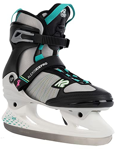 K2 Alexis Ice Pro White Grey Teal Womens Ice Skates - White/Gray/Teal / 4.0