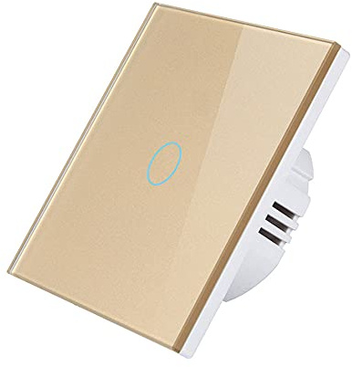NGHSDO Interrupteur Tactile Interrupteur Tactile 1 Moyen avec Panneau de Verre trempé AC 110V 220V Interrupteur d'éclairage Mural Standard 1 Gang 2 Gang 3 Gangs