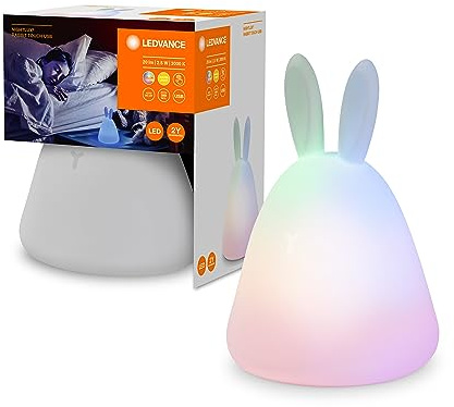 LEDVANCE LED Kinder Nachtlicht dimmbar, Nachtlampe als Hasenmotiv mit Touch Funktion und RGB Farbsteuerung, Nachtleuchte für das Kinderzimmer mit USB Kabelanschluss -wiederaufladbar