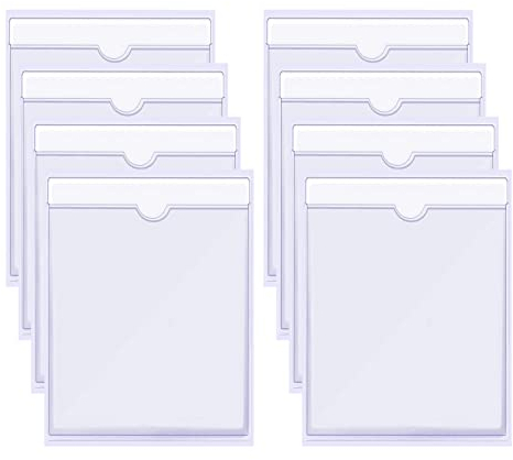 Parking Permit Holder for Car Windscreen, 8 Pcs Clear Self Adhesive Tax Disc Holders Pocket Square Ticket Holder Disabled Badge Holder for Car Van Caravan, Index Card Holder, Transparent 12.7*16.5cm