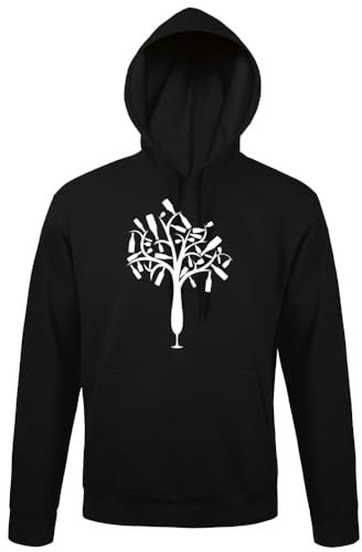 shirt84 Sweat à capuche en verre à champagne pour homme, Noir , XXL