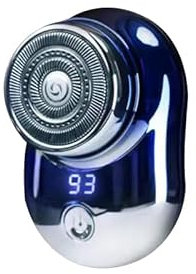 YUEYUEKE Mini afeitadora eléctrica USB con indicador de carga LED, afeitadora portátil en húmedo y seco para hombres, para el hogar, la oficina, la tienda, los viajes (azul degradado)