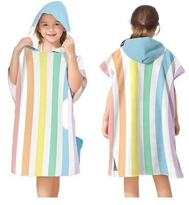 Proumhang Poncho de Surf/Baño/Piscina/Playa para Niños,Toalla de Microfibra con Capucha,Toalla de Playa con Capucha,Watersport Capucha Poncho Toallas para Niños Niñas Estilo 5 75x60cm