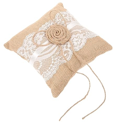 Cabilock 2stücke Hochzeitsringkissen Leinen Mit Floralen Akzenten Pocket Pillow Für Trauzeugen Und Hochzeitszeremonien Vielseitig Einsetzbar Als Dekoration
