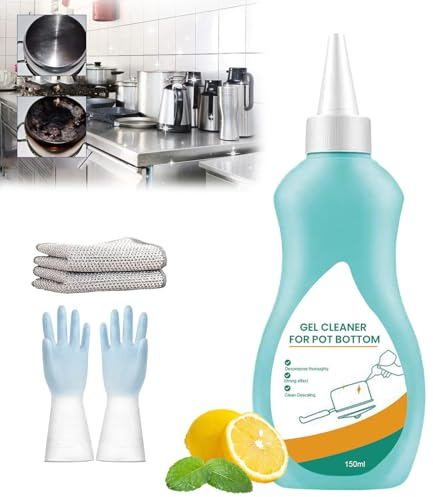 Magic Gel Cleaner per pentole e padelle, detergente gel professionale per fondo pentola, gel per la pulizia del fondo della pentola, detergente per fondo della pentola, detergente in gel per fondo